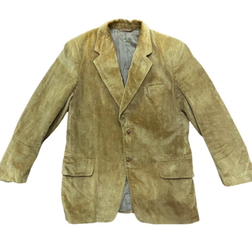 Envoy Japan Vintage Corduroy Brown Khaki Blazer Sport Coat Men's Size 44 L - Picture 1 of 8